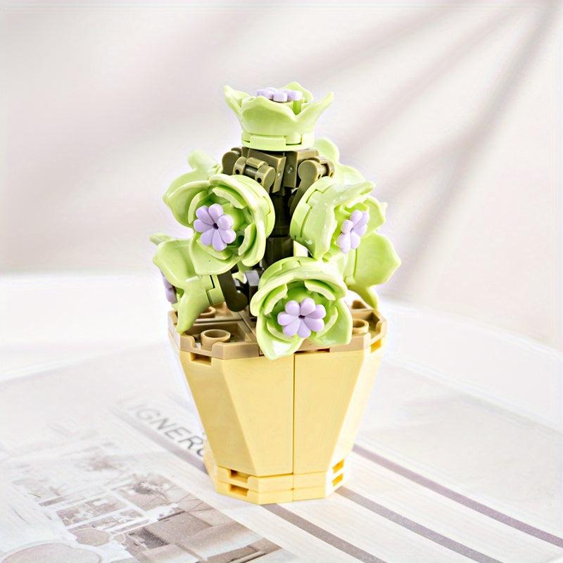 Eternal Flower Toy Puzzle Gift Succulent Green Plant Building Blocks
