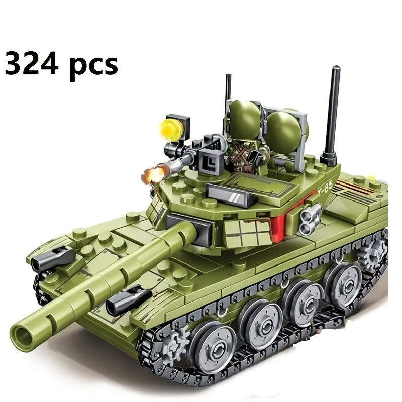 324pcs Military Tank Main Battle Series Building Blocks Army City Bricks Toys