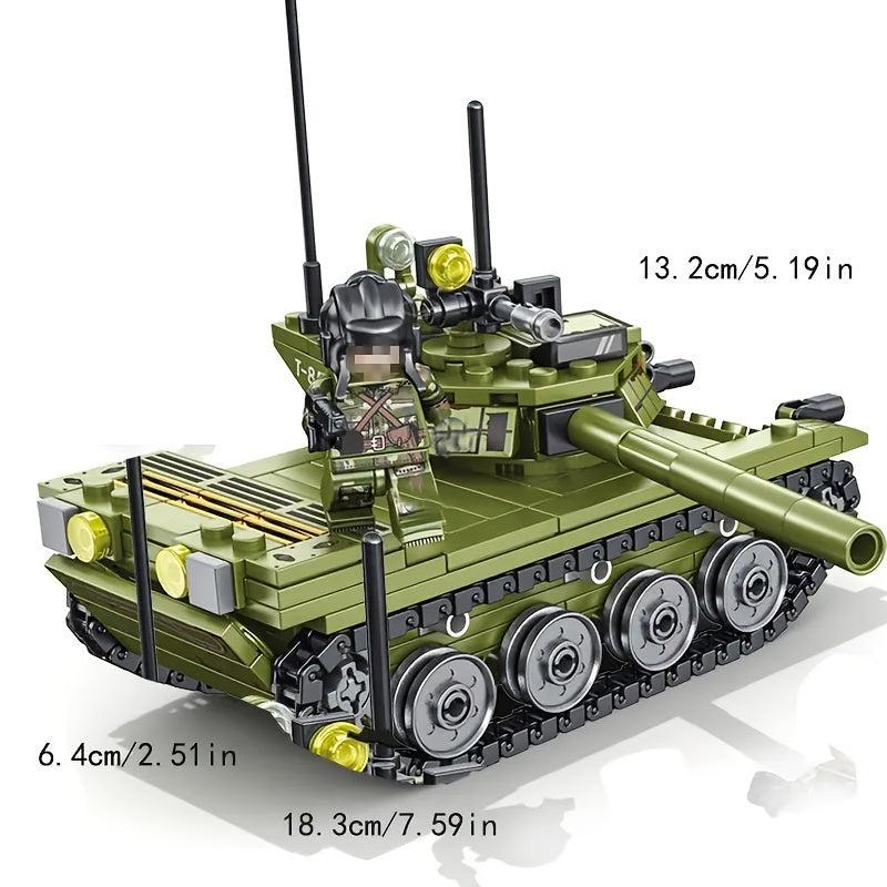 324pcs Military Tank Main Battle Series Building Blocks Army City Bricks Toys