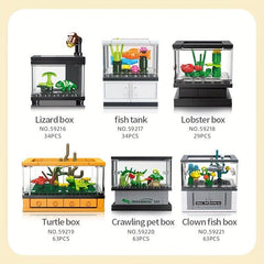Building Blocks Animal Observation Box Fish Tank Decoration