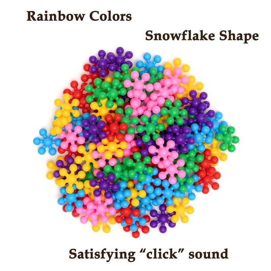 60pcs 3D Plum Blossom Building Blocks Rotating Snowflakes