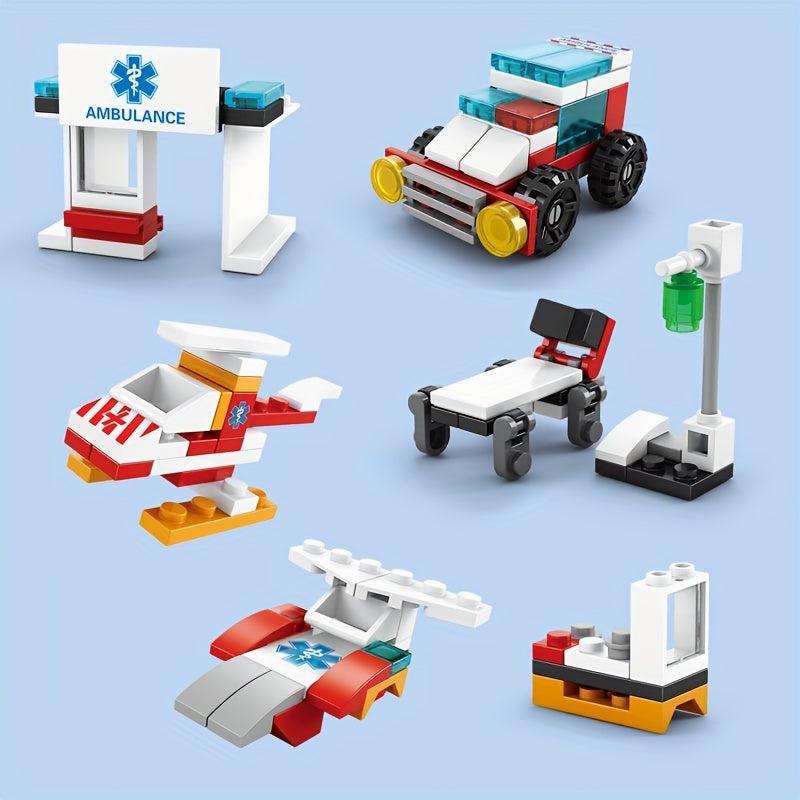 6 In 1 Ambulance Building Blocks DIY Vehicles Model