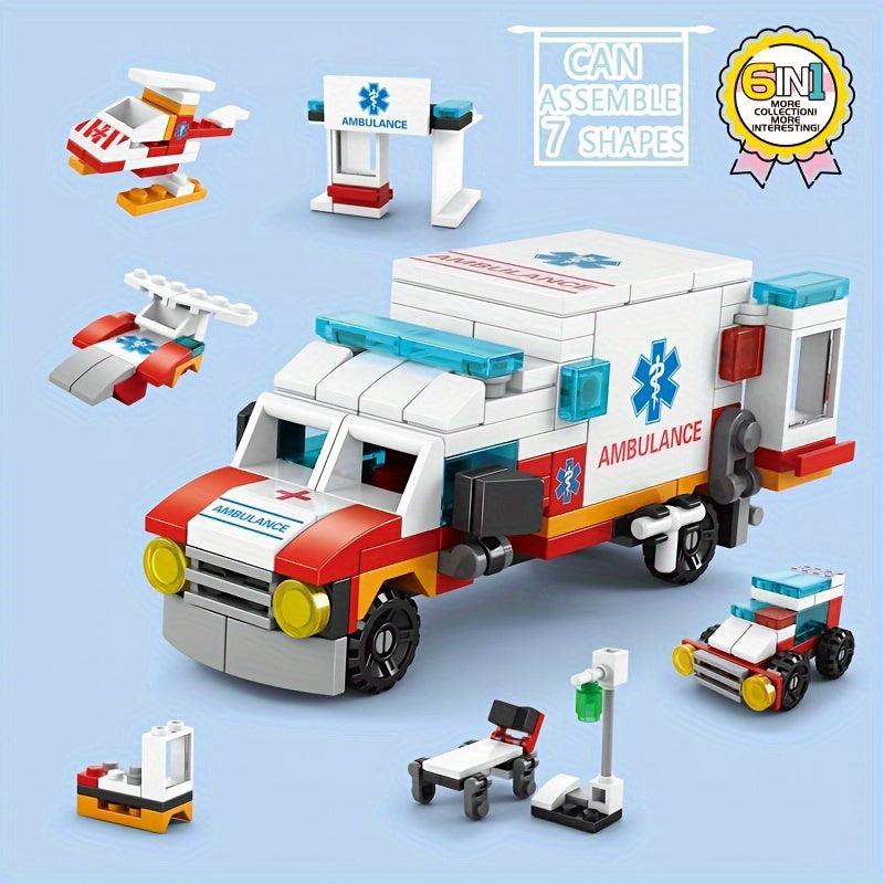 6 In 1 Ambulance Building Blocks DIY Vehicles Model
