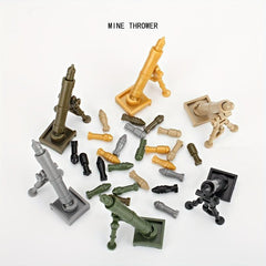 6 Military Minifigures Set with Heavy Weapons and Accessories