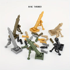 6 Military Minifigures Set with Heavy Weapons and Accessories