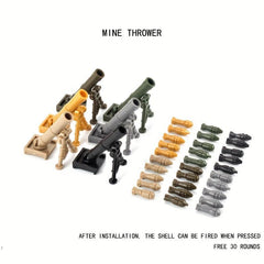 6 Military Minifigures Set with Heavy Weapons and Accessories