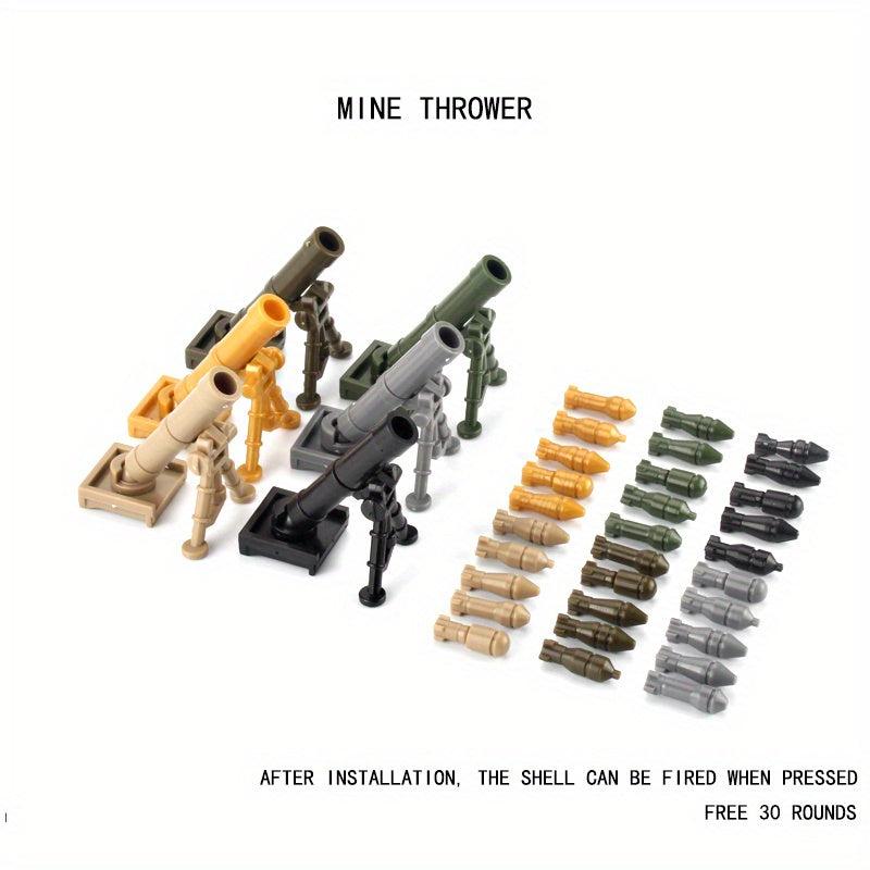 6 Military Minifigures Set with Heavy Weapons and Accessories