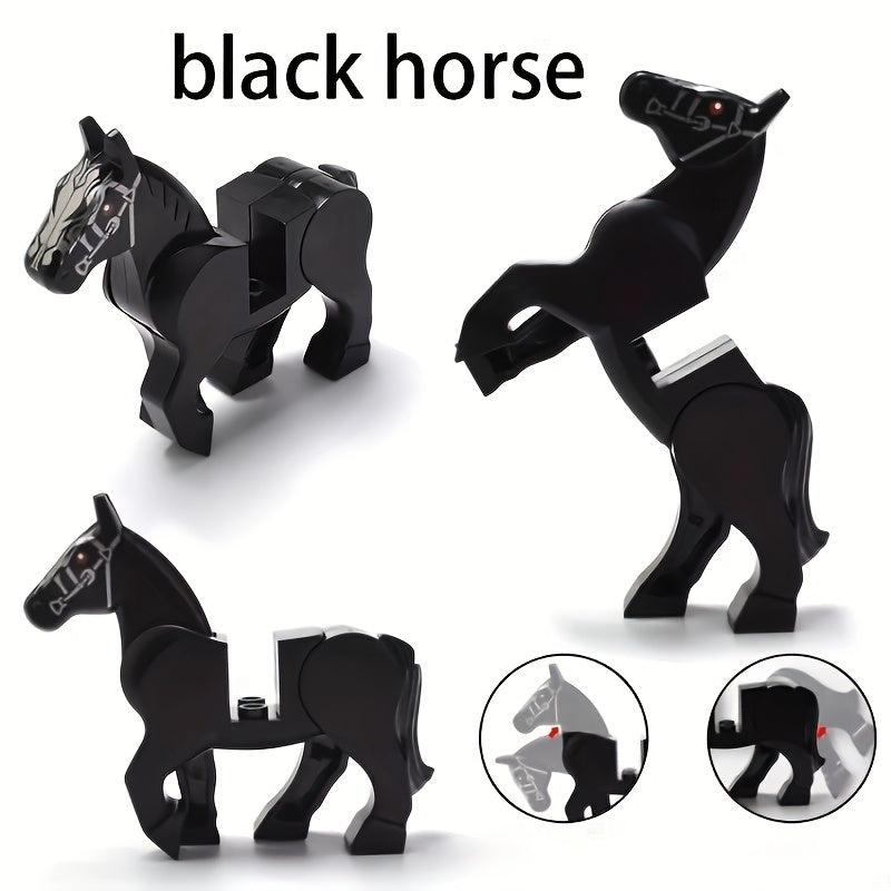 Horse Animal Scene Building Block Toy Set with Brown Horse