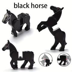 Horse Animal Scene Building Block Toy Set with Brown Horse