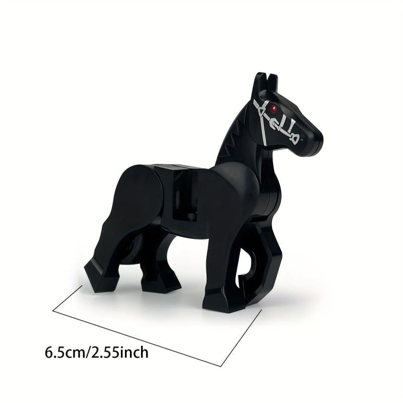 Horse Animal Scene Building Block Toy Set with Brown Horse
