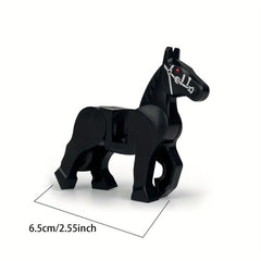 Horse Animal Scene Building Block Toy Set with Brown Horse