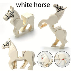 Horse Animal Scene Building Block Toy Set with Brown Horse