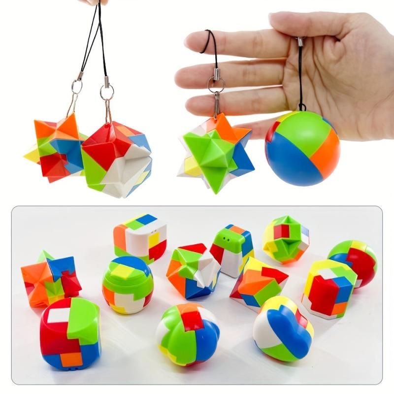 3D Puzzle Luban Lock Keychain Brain Teaser Game Magic Cube Educational Toys