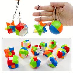 3D Puzzle Luban Lock Keychain Brain Teaser Game Magic Cube Educational Toys