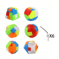 3D Puzzle Luban Lock Keychain Brain Teaser Game Magic Cube Educational Toys
