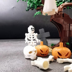 Halloween Pumpkin Building Blocks Ghost Tree House Graveyard Skeleton