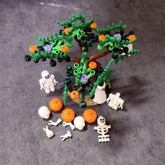 Halloween Pumpkin Building Blocks Ghost Tree House Graveyard Skeleton