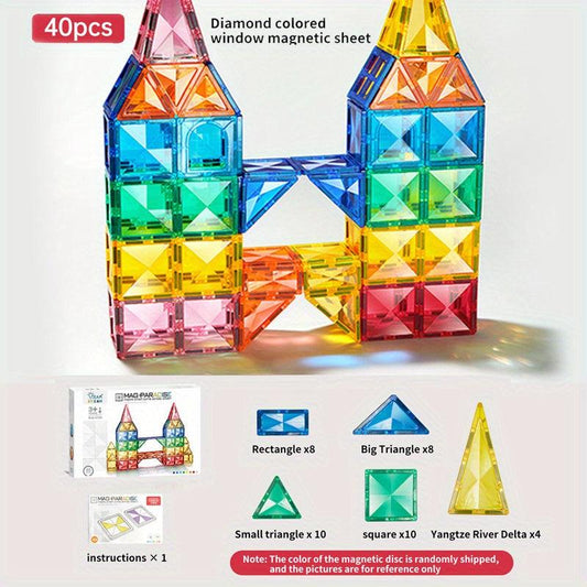 Magnetic Track Tube Building Blocks Puzzle Set