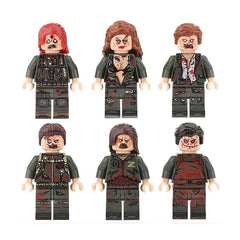 6pcs Halloween Cemetery Zombie Skeleton Building Blocks