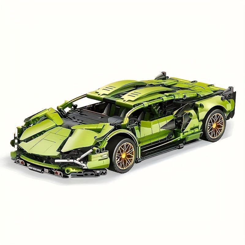 Classic Green Racing Car Building Blocks Model Toy Gift