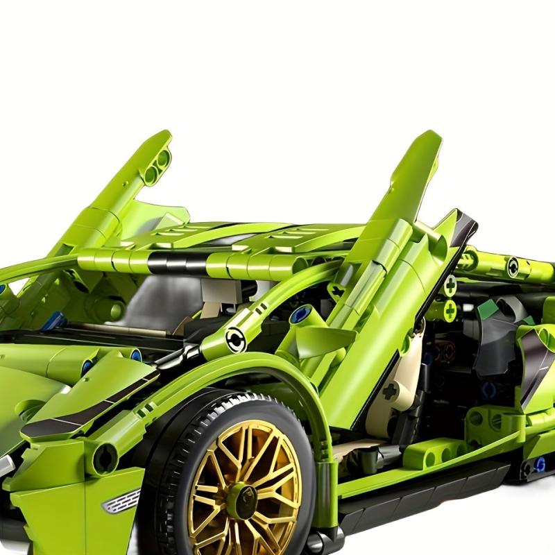Classic Green Racing Car Building Blocks Model Toy Gift
