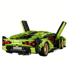 Classic Green Racing Car Building Blocks Model Toy Gift