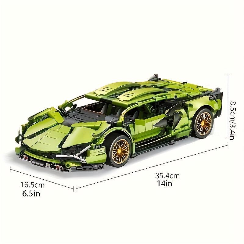 Classic Green Racing Car Building Blocks Model Toy Gift