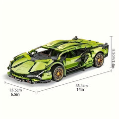 Classic Green Racing Car Building Blocks Model Toy Gift