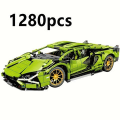 Classic Green Racing Car Building Blocks Model Toy Gift