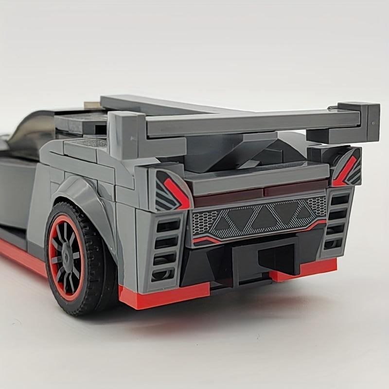 200 pcs Grey Race Car Model Building Blocks Racing Vehicle Bricks Toy Gift