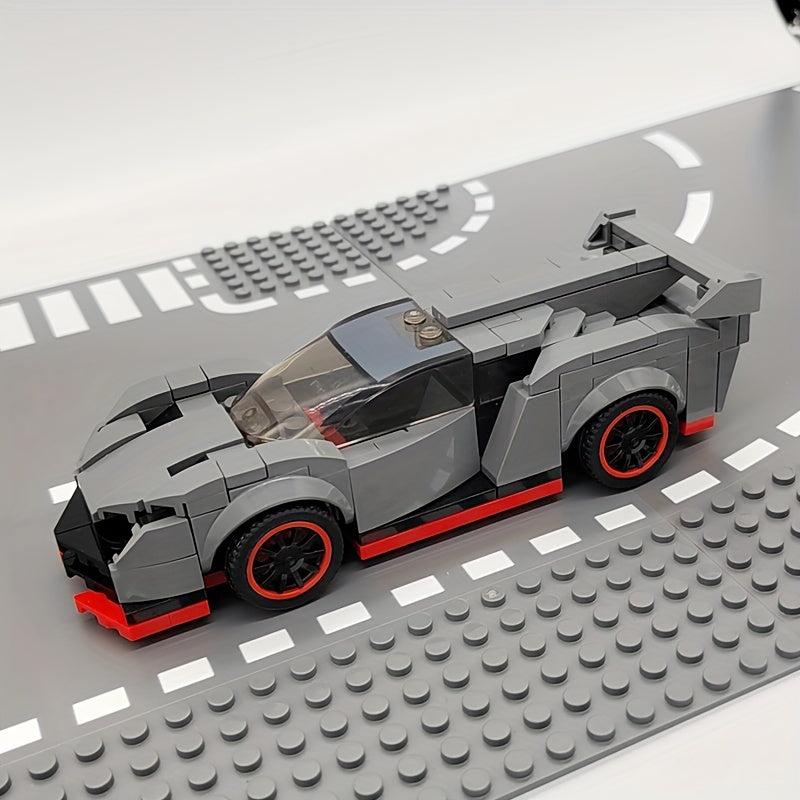 200 pcs Grey Race Car Model Building Blocks Racing Vehicle Bricks Toy Gift