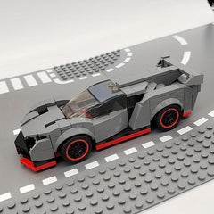 200 pcs Grey Race Car Model Building Blocks Racing Vehicle Bricks Toy Gift
