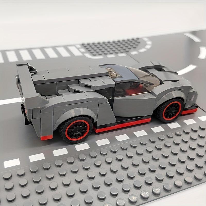 200 pcs Grey Race Car Model Building Blocks Racing Vehicle Bricks Toy Gift