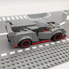 200 pcs Grey Race Car Model Building Blocks Racing Vehicle Bricks Toy Gift