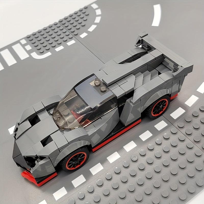 200 pcs Grey Race Car Model Building Blocks Racing Vehicle Bricks Toy Gift