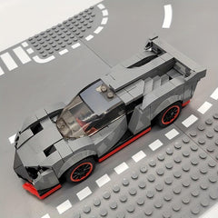 200 pcs Grey Race Car Model Building Blocks Racing Vehicle Bricks Toy Gift