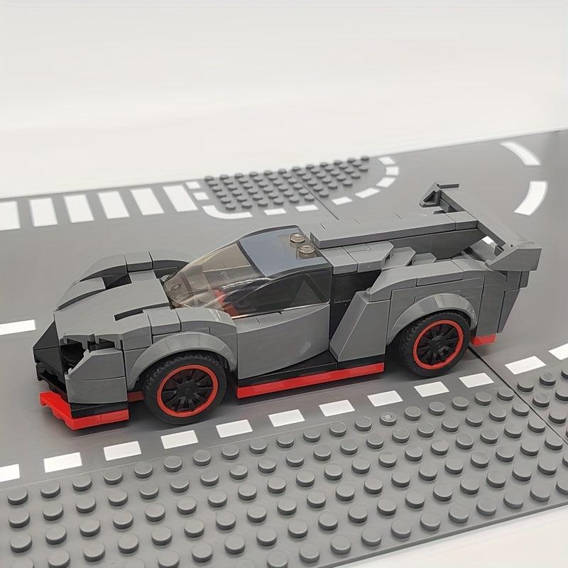 200 pcs Grey Race Car Model Building Blocks Racing Vehicle Bricks Toy Gift