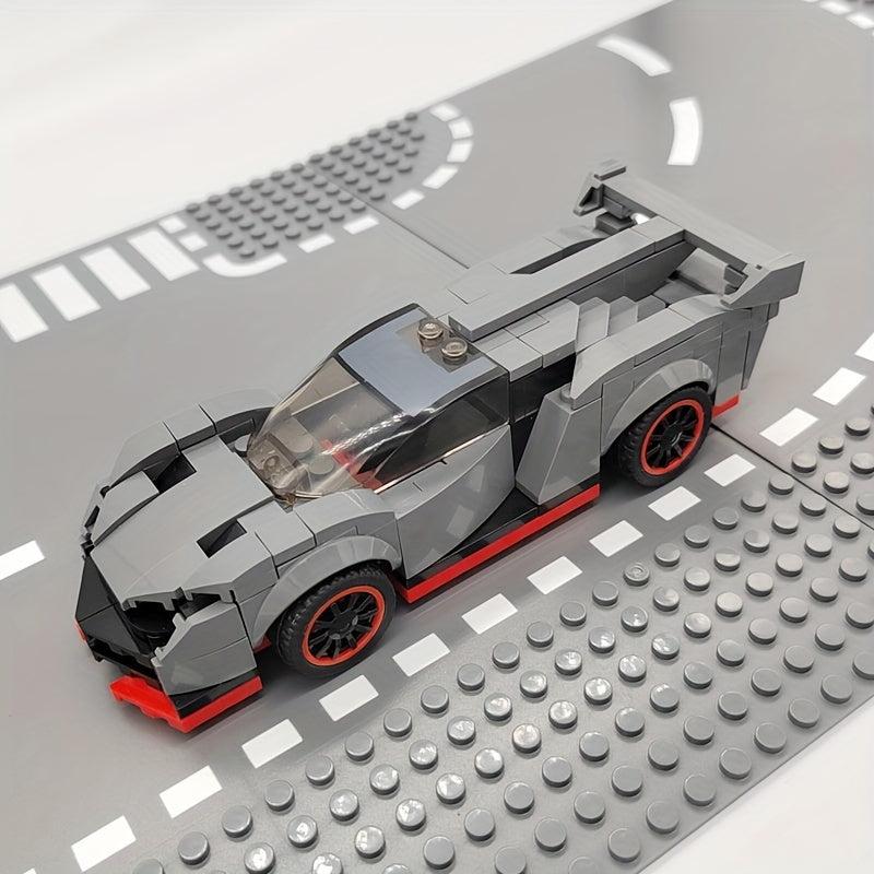 200 pcs Grey Race Car Model Building Blocks Racing Vehicle Bricks Toy Gift