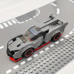 200 pcs Grey Race Car Model Building Blocks Racing Vehicle Bricks Toy Gift