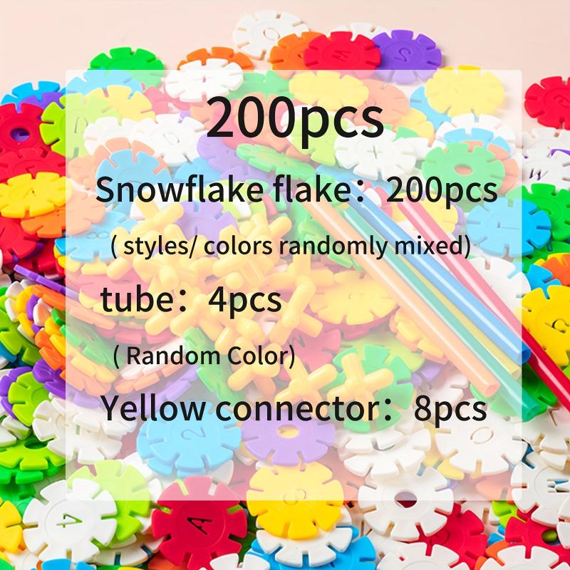 Snow Flakes Building Blocks Numbers Letters Early Education Puzzle Toys