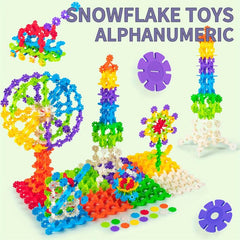 Snow Flakes Building Blocks Numbers Letters Early Education Puzzle Toys
