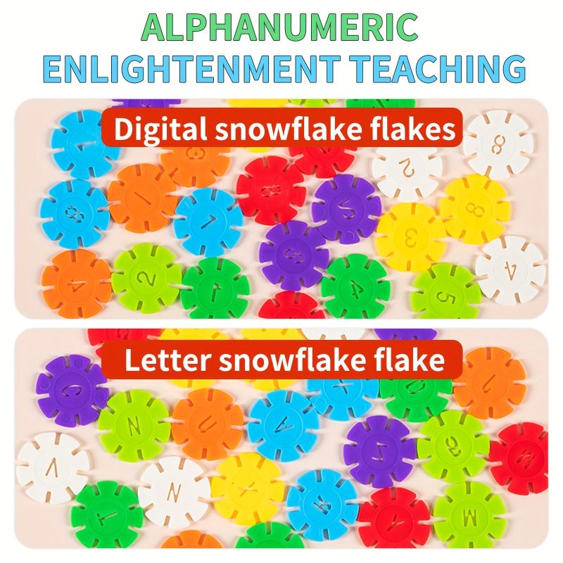 Snow Flakes Building Blocks Numbers Letters Early Education Puzzle Toys