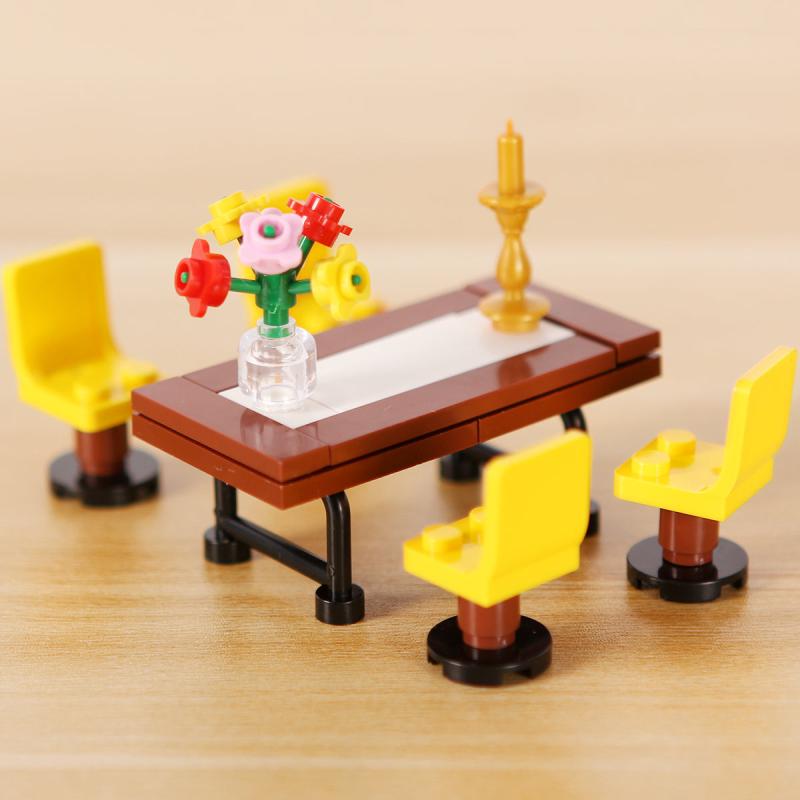 Modern Furniture Building Blocks Toys Sofa TV Cabinet DIY Creative