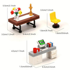 Modern Furniture Building Blocks Toys Sofa TV Cabinet DIY Creative