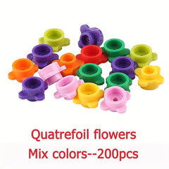 200pcs Colorful Flower Christmas Tree DIY Building Blocks