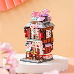 Mini Building Block Toy Street Hot Spring & Clothing Shop