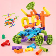 Montessori Water Pipe Building Blocks Toy Kids Construction Educational Gift