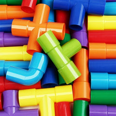 Montessori Water Pipe Building Blocks Toy Kids Construction Educational Gift
