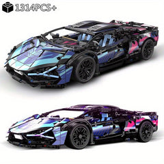 1314pcs Sports Car Building Block Toy Set