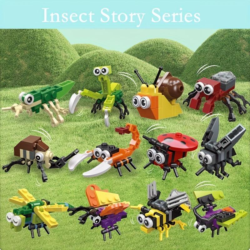 20pcs Simulative Snail Insect Small Animal Building Blocks Gift